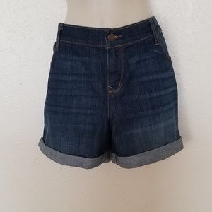 Boyfriend Denim Shorts Dark Wash for Women